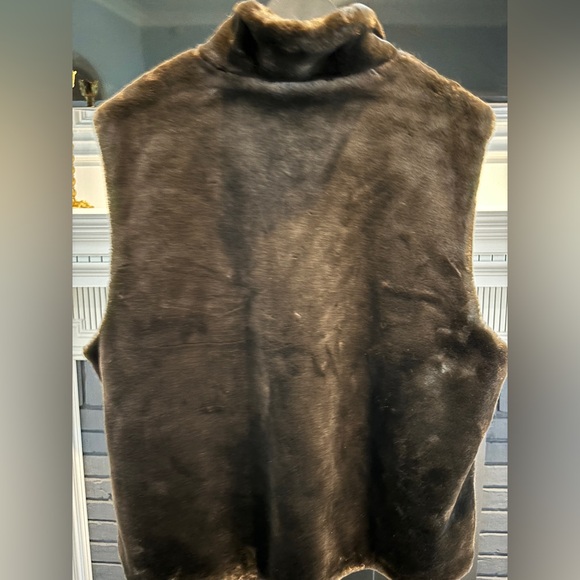 Men's Reversible GIACCA GALLERY faux fur/vinyl vest M - Picture 4 of 4